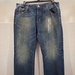 Aeropostale Jeans Mens Essex Straight Blue Distressed  Faded Measure 38 x32